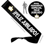 Banda Honorífica Negro Feliz Jubilado (Like) (1 metro anudada)