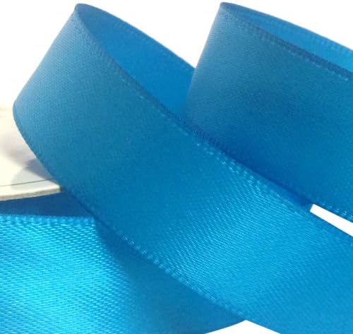 Three Kings 15 mm x 7 m Double Sided Satin Ribbon Roll, Turquoise