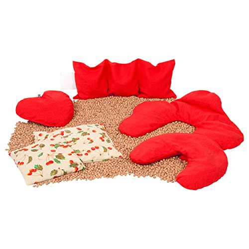 Kirschkernkissen (42×36 cm) aus Baumwolle, 1,4 kg. Das Wärmekissen auch Nackenkissen und Kirschkern Nackenhörnchen für Ofen, Mikrowelle, Heizung und Kachelofen. Geeignet für Wärme und Kältetherapie. - 4