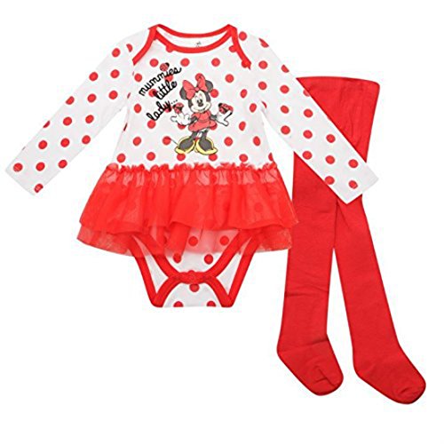 Disney Kids 2pc Tutu Set Baby Girls Long Sleeve Dress And Leggings Minnie 0-3 Mnth