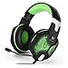 Produktbild OUTOWIN Gaming Headset Kopfhörer USB/Klinken-Stecker Mikrofon LED Effekt für PC Film Gaming Spielen Chat Musik Grün