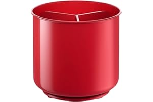 COOLER KITCHEN Portautensili rotante, extra large e robusto, con base pesata anti-rovesciamento, divisorio removibile e inserto aderente porta utensili da cucina A prova di ruggine e lavabile in lavastoviglie Rosso