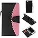 Produktbild iPhone 6 Plus / 6s Plus Hülle, Conber Lederhülle Handyhülle mit [Frei Schutzfolie], PU Tasche Leder Flip Case Cover Geldbörse Stil Schutzhülle für Apple iPhone 6 Plus / 6s Plus - sw+Rosa