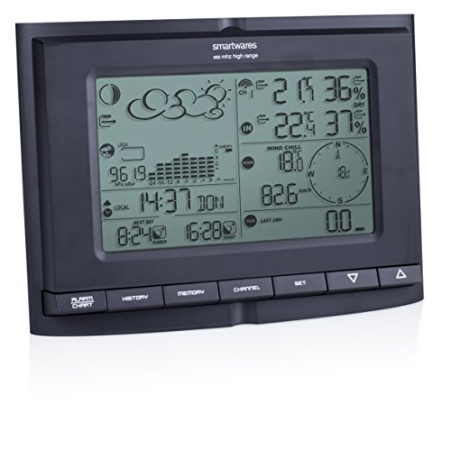 Smartwares kabelose 868 Mhz Wetterstation SHS-54000-EU mit Display und Thermo-/Hygro, Wind- und Regensensor; HomeWizard kompatibel - 16