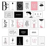  Schönes Postkarten Set mit 25 modernen und stylishen Postkarten zum Dekorieren oder Verschenken. Feminine Bilder, Sprüche und Statements für Frauen. Hochwertige Spruchkarten in dekorativer Box.