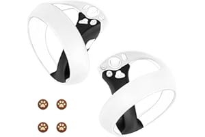 Geekria Silicone Controller Cover Compatible with Sony PlayStation VR2, PS VR2 Anti-Fall Protective Handle Sleeve, Soft Ring Hand Grips, Unibody Design (Clear)