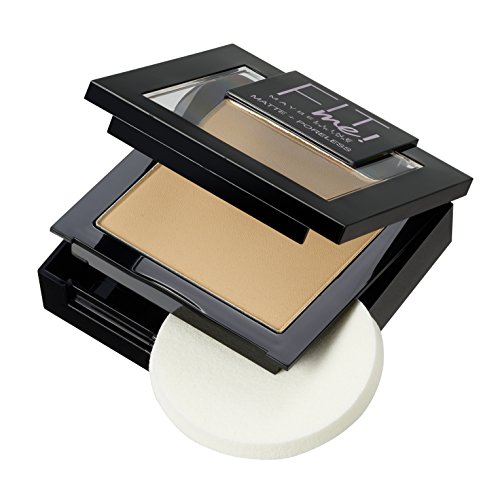 Maybelline New York Fit Me! Puder Sun Beige 250 / Make-Up Powder in einem Hautfarben-Ton, für einen makellosen und mattierten Teint, inkl. integriertem Spiegel & Schwämmchen, 1 x 9 ml - 2