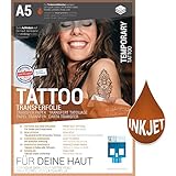 ✅ AGRADABLE PARA LA PIEL - material dermatológicamente MUY BUENO probado para tatuajes temporales. Así que usted puede usar y divertirse con la película de transferencia de tatuajes de forma segura y sin riesgos - tanto para niños como para adultos!