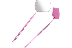 Sibba Miroir carré léger pour extensions de cils - 1 miroir amovible en acier inoxydable - Multi-usage - Accessoire cosmétique pour examen dentaire (1 pièce, rose)