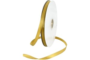 TONIFUL Rouleau de ruban de satin 1cm X 91M or foncé fin et solide pour emballage cadeau, invitation, ballons de cheveux floraux, artisanat, couture, fête, mariage, décoration de Saint-Valentin