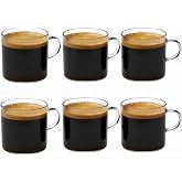 Deinhaus, 6'lı Şeffaf Cam Espresso Bardak Seti &ndash; Isıya Dayanıklı Minimal Tasarım Kahve Bardakları &ndash; 6 cm Y&uuml;kseklik, 6 cm &Ccedil;ap 