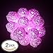 Produktbild Ryham LED Rattan Lichterkette Farbwechsel Batteriebetriebene LED Lichterkette Laternen LED-Schnur-Licht 16 LED 7.38FT 2.25m Rosa (2 Satz)