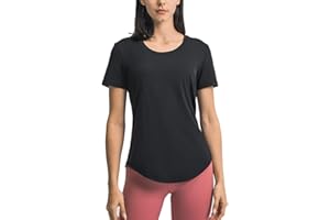 Hanyomo Donne Yoga Allenamento Manica Corta Maglietta Atletico Corsa Tee Superiore Fitness Leggero Girocollo Camicie