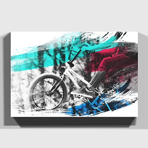 Canvas Print Wall Art (40x28 Inch / 100x70cm) BMX Bike V2 | Box Frame Picture | Home Decor for Kitchen, Living Room, Dining Room, Bedroom
