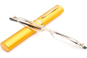 KoKoBin Mini Lunettes de lecture étroites Charnière à ressort Métal Aide à la lecture Unisexe avec étui