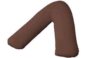 BRITISH HOME BEDDING Federe a forma di V, federe per cuscino ortopedico per gravidanza, supporto ortopedico per allattamento, federa per cuscino a V (cioccolato)