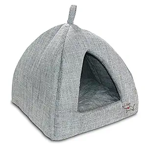 Best Pet Supplies Linen Tent Bed for Pets - Grey, X-Large