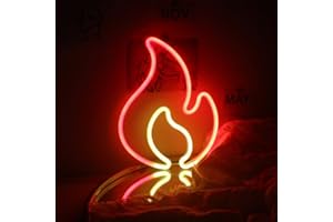 INEONLIFE Enseignes Au Néon De Flamme Pour Enseigne à LED Néon Rouge Jaune Murale Allumez La Veilleuse Au Néon De Feu Pour Les Décorations Pour La Maison De Magasin De Restaurant De Barre