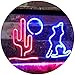 Produktbild AdvPro 2C Cactus Moon Wolf Man Cave Game Room Dual Color LED Neon Sign Red & Blue 16" x 12" st6s43-i3103-rb