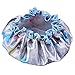 Mudder Waterproof Women Shower Cap Double Layer Bath Cap Elastic Band Spa Shower Hat, 2 Pack, Gray and Beige