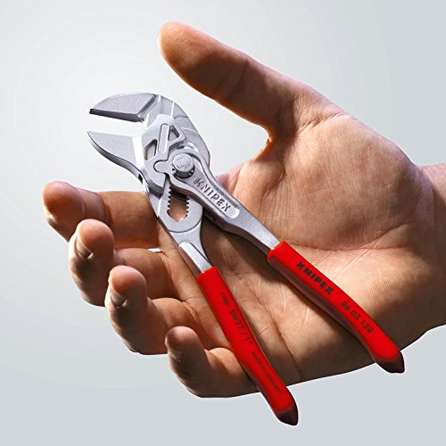 KNIPEX 86 03 150 Mini-Zangenschlüssel Zange und Schraubenschlüssel in einem Werkzeug verchromt mit Kunststoff überzogen 150 mm - 3