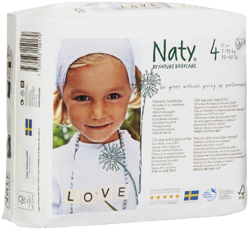Naty by Nature Babycare Size 4 (7-18 kg or 15-40 lbs) Nappies - 1 x Pack of 27 (27 Nappies)