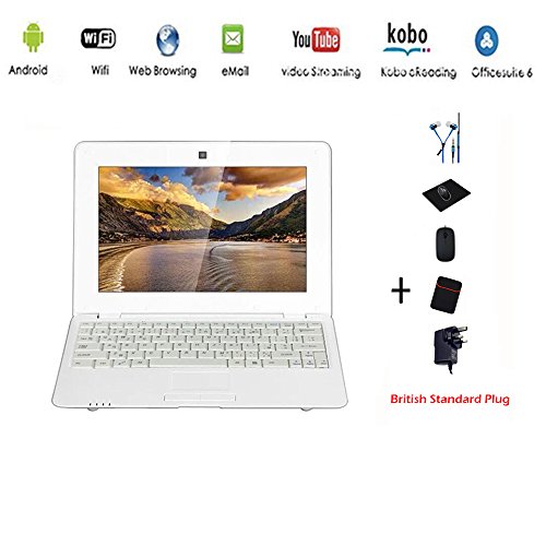 G-Anica   Netbook Laptop PC Ultrabook Android 4 4 HDMI   cr 10  Wifi-SD-MMC   Laptop Bag   Mouse   Mouse Pad   Earphone  4 PCS Accessories   White 