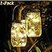 Produktbild Six-girl Solar Mason Tankleuchte, warme gelbe wasserdichte LED Mason Jar Garten Anhänger, Solar-Licht Einmachglas Fairy Light, Party, Weihnachten Urlaub, Hochzeit Dekoration