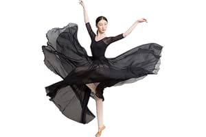 ROYAL SMEELA Tenue Danse contemporaine Femme Robe Danse lyrique Adulte Costume de Danse contemporaine Tenue Danse Moderne Robe justaucorp Femme Justaucorps Ballet+Jupe 720 degrés Robe Danse Classique