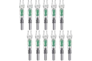 WEDHAPY Encoches de flèche lumineuses à LED Encoches lumineuses en plastique pour tir à l'arc 12 pièces Encoches de flèche éclairées de couleur aléatoire Encoches de flèche Encoches éclairées pour flèche