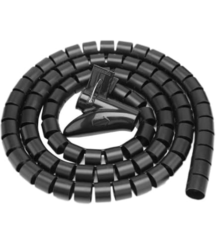 Spiralkabelschlauch 10m Schwarz - Flexibler Kabelschutz Für Kabelmanagement