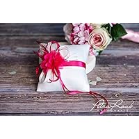Ringkissen Wedding Pillow Hochzeit Ringe ivory pink Braut Dekoration AK1