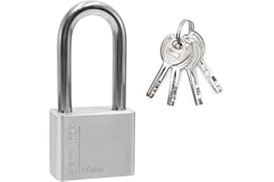 KTBEYTI Lucchetto Antiscasso di 304 Con 4 Chiavi, Blocco alto GrilloSpesso Resistente Alle Intemperie del Corpo Della Serratura Dell'Acciaio Inossidabile All'aperto,40mm