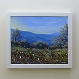 BLUE HILLS - gerahmte Landschaftsmalerei.
