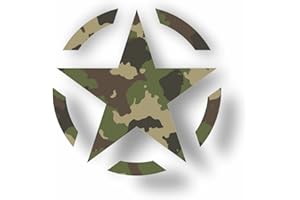 AMA SHOP Adhesivo preespaciado estrella militar Camoflage de PVC para calcomanía pared pared coche moto casco caravana