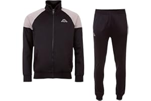 Kappa Chándal ULFINNO I Traje de ocio para hombre I Cool de dos piezas para ocio, deportes, gimnasio, oficina en casa y fútbol I Chaqueta de entrenamiento y pantalones deportivos de 100% poliéster I