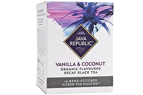 Vanilla and Coconut Organic Flavoured Decaf Black Tea, 15 Tea Bags (1 Box)