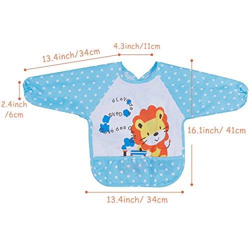 Lictin 2 Set Lätzchen Lätzchen mit Ärmeln Baby Lätzchen Ärmellätzchen Baby Ärmellätzchen Lätzchen Baby Lätzchen wasserdicht - 2