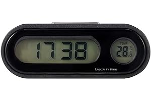 LQMILK Car Clock, 2 In 1 Car Temperature Clock Universal Auto Dashboard Digital Clocks, Quartz Clock Temperature Gauge Stick-On Clock, with Night Display and LCD Screen Car Air Vent LED Electronic Clock