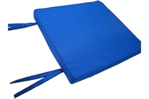 iStyle Mode Set Of 2 - Water Resistant Chair Cushions With Ties Seat Pads Cushion Pad For Indoors Outdoors Patio Garden Foam Cushion Pad - (Pack Of 2) (50x44x4cm, Blue)