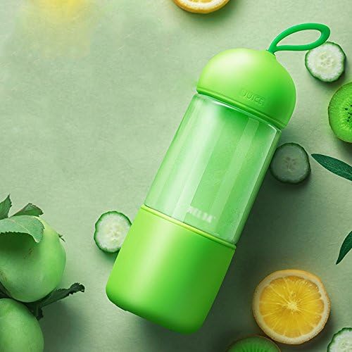BigSun Rechargeable portable juice cup, electric mini juice cup, carry around, squeeze fresh juice anytime, anywhere, only 10 seconds,green,260ml