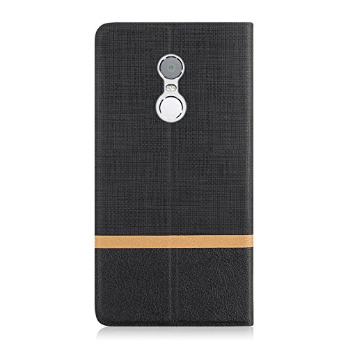 Funda Redmi Note 4X  Shanphone Tipo libro piel PU Cover Carcasa plegable cartera con soporte flip Case para Xiaomi Redmi Note 4X  Negro