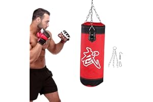 ZYYINI Sac de boxe pour boxe, Sac de boxe Muay Thai Heavy Bag Sac de boxe MMA Fitness Workout Kick Boxing Sac de boxe - Inoccupé(1# 60CM)