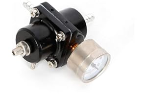 MINUS ONE 0-140PSI Regulador de presión de gasolina ajustable Regulador de presión de combustible con manómetro Regulador de presión de gasolina Set
