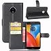 Produktbild jbTec® Flip Case Handy-Hülle Book #M30 zu Motorola Moto E4/Plus - Handy-Tasche Schutz-Hülle Cover Handyhülle Bookstyle Booklet, Farbe:Schwarz, Modell:Motorola Moto E4 Plus