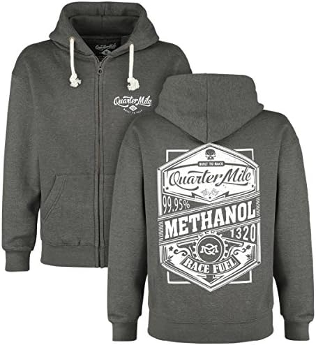 Quarter Mile Methanol Hooded Zip Charcoal S