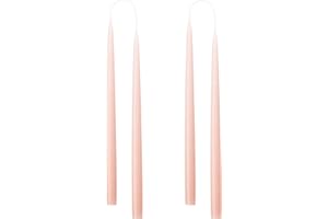 Kunstindustrien® Tapered Candles, Made in Denmark, 42 Colours Available, Dripless & Smokeless Dinner Candles, Candles Long Burning 15 Hours, Unscented Candle Gift Set, 4pcs. 2.2 x 35cm (Old Rose)