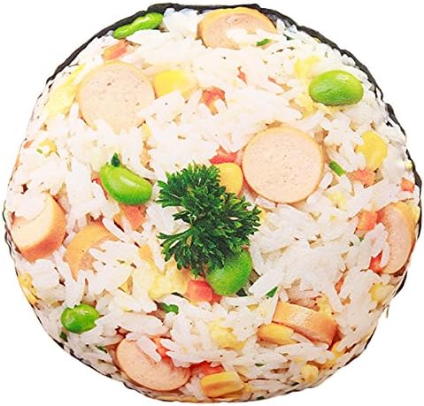 Watermelonbreeze Realistic Food Fire Rice Stuffed Short Plush Toy Ham And Noodles Shaped Throw Pillow Doll Cushion