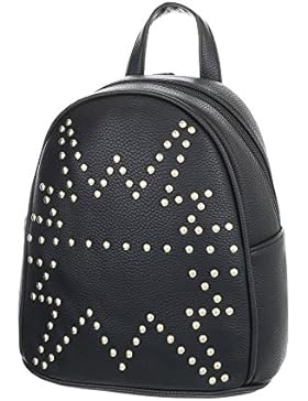 iTal-dEsiGn Damentasche Kleine Rucksack Freizeittasche Mit Nieten Kunstleder TA-M1099