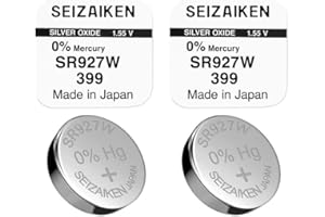 2 Stück Knopfzellen Original SEIZAIKEN 399, SR927W, 1.55 V, Uhrenbatterien Akku Silberoxid, 0% Quecksilber, 100% Made in Japan